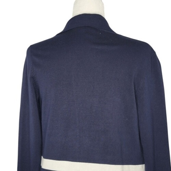 Roz & Ali Blue & White Long Sleeve Cardigan - Picture 8 of 12